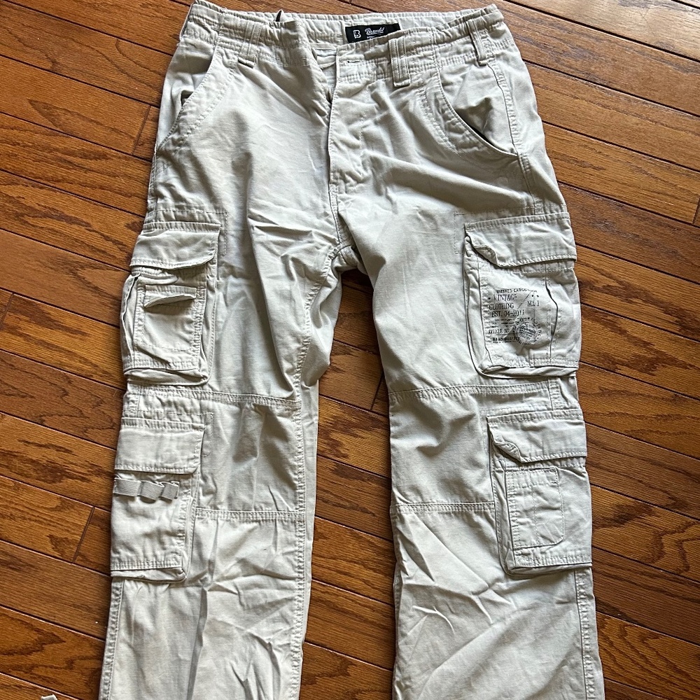Brandit Pure Vintage Cargo Pants White